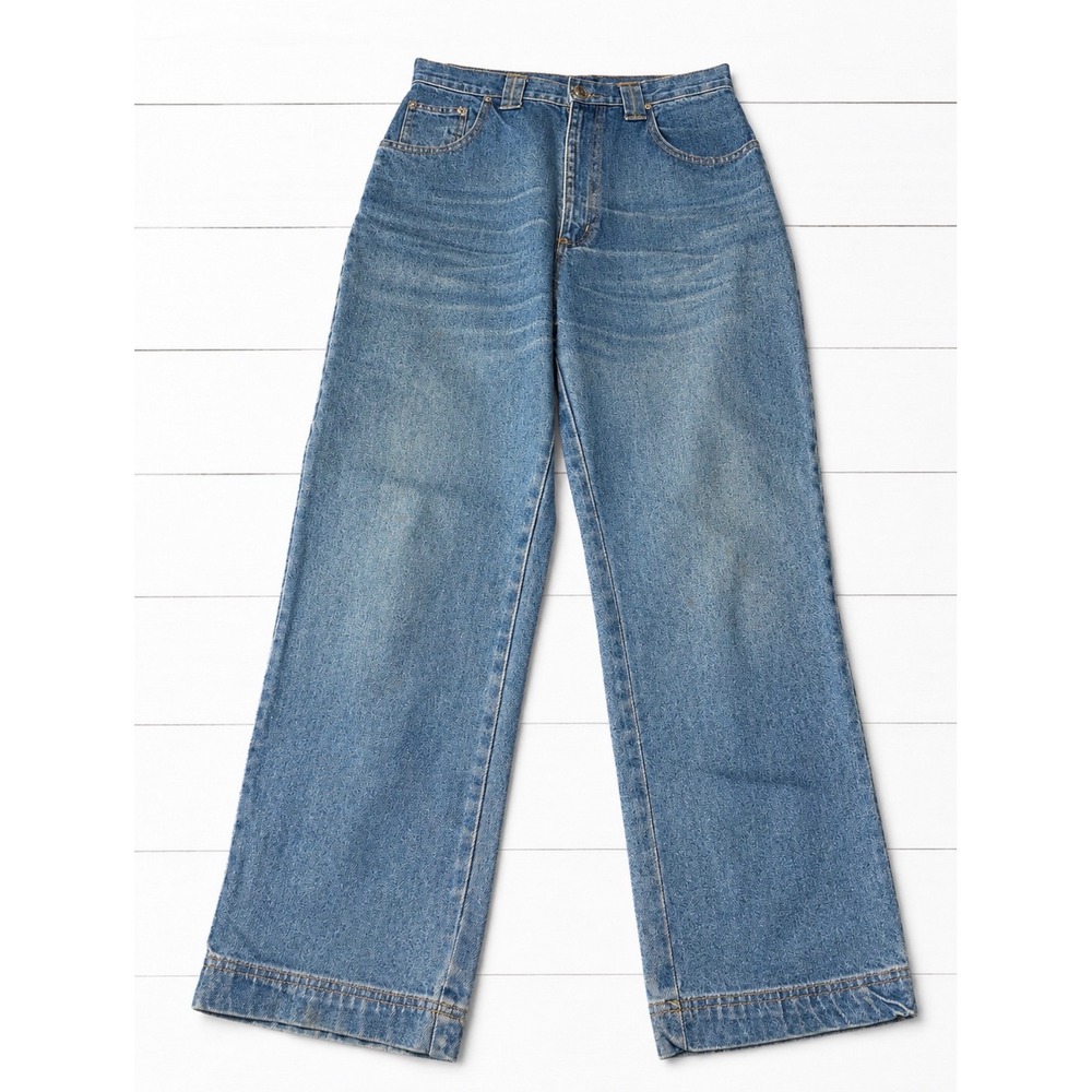 Vintage Bill Blass Jeans Womens Size 10 High Rise Wide Leg Carpenter Cinch Back